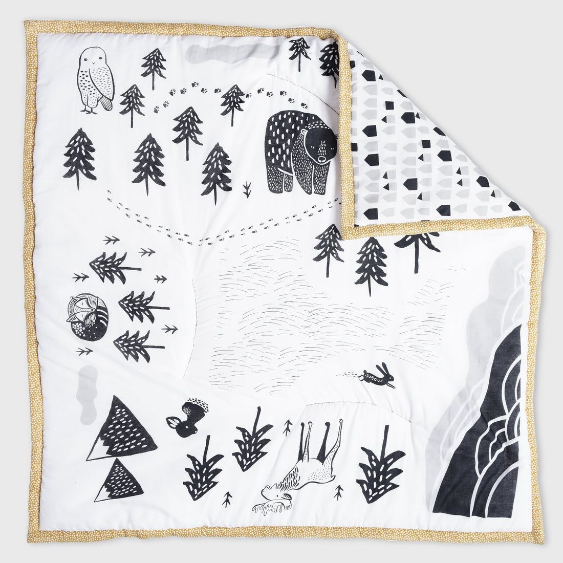 Baby Blanket Black And White Outdoor Theme With Soft Ball