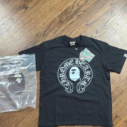 Bathing ape baby milo chrome hearts tee, size:medium