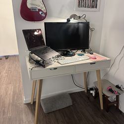 White Desk with Two Drawers
