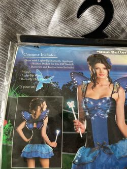 Blue Butterfly Fairy Halloween Costume 4-Piece Set