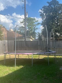 Purple Trampoline with net