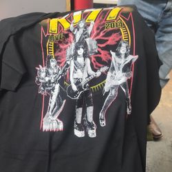 Black KISS ROCK  BAND GRAPHIC  T SHIRT 2XL XL L 