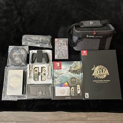 OLED ZELDA NINTENDO SWITCH + 2 Games + 2nd SMASH Dock + Lan +