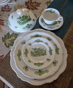 "Green Basket" Spode, Vintage