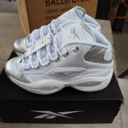 Reebok Question Mid 25th Anniversary Silver Toe Mens Size 8.5 