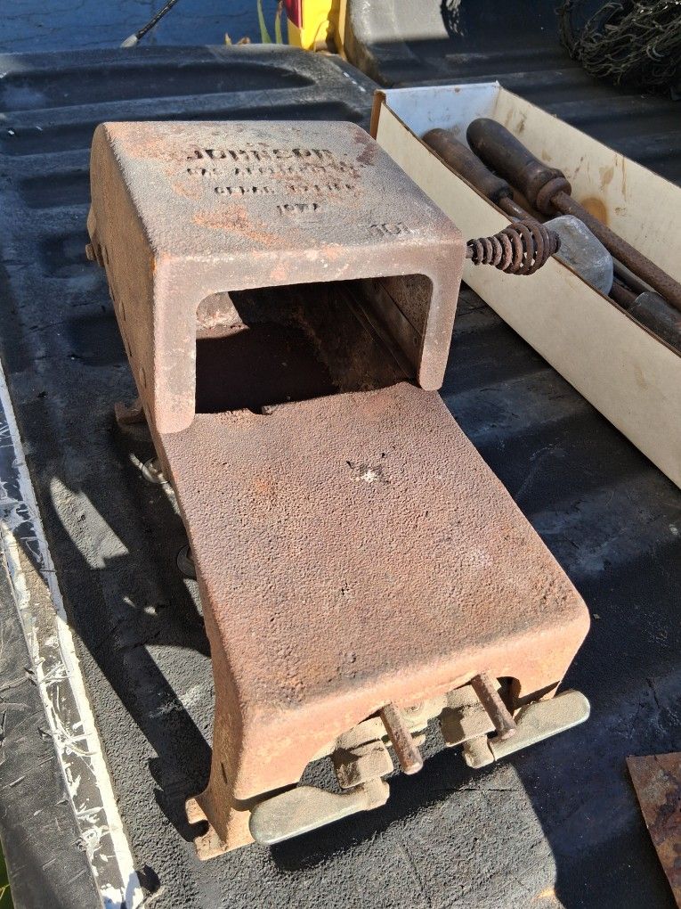 Complete Johnson No. 01 bench soldering furnace With Several  Vintage Soldering Irons, Solder Sticks And Matchbooks