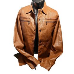 Fried Premium Denim Collection Leather Jacket Size S