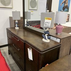Dresser, Mirror, Nightstand Floor Model 