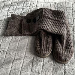 UGG Australia Women's Classic Cardy Knit Boots Gray, Size 7,