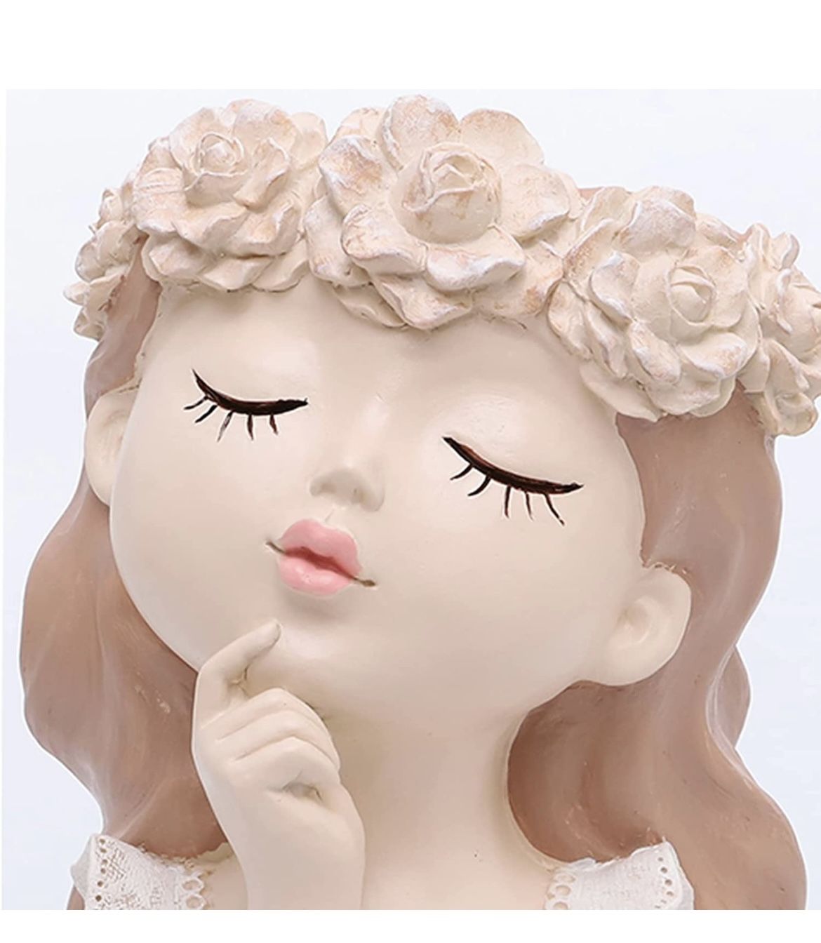 Cute Resin Head Planter, Face Flower Pot with Self Watering Planter Insert, Succulent, Cactus, Air Plants Plant Pots with Drainage Creative Decoration