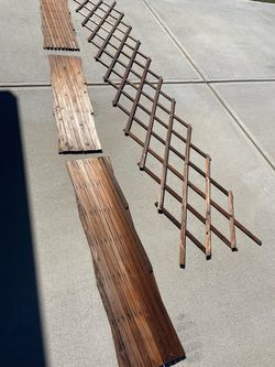 Dark Stained Wood Expandable Trellis