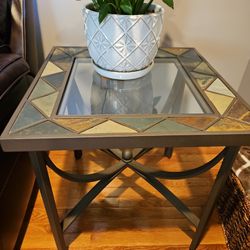 Glass Top End Table