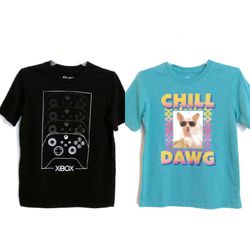 Black Xbox t shirt Blue Chill dog graphic t shirt boys bundle size medium 8 nwot