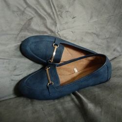 NAVY BLUE FLATS DRESS SHOES LOAFERS  8.5 8 1/2