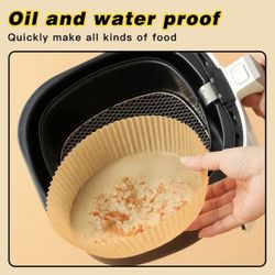 100PCS Air Fryer Disposable Paper Liner, Round Liners, Oil-Proof, Water-Proof