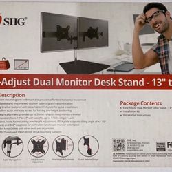Dual Monitor Desk Stand (13” To 27” Screens)