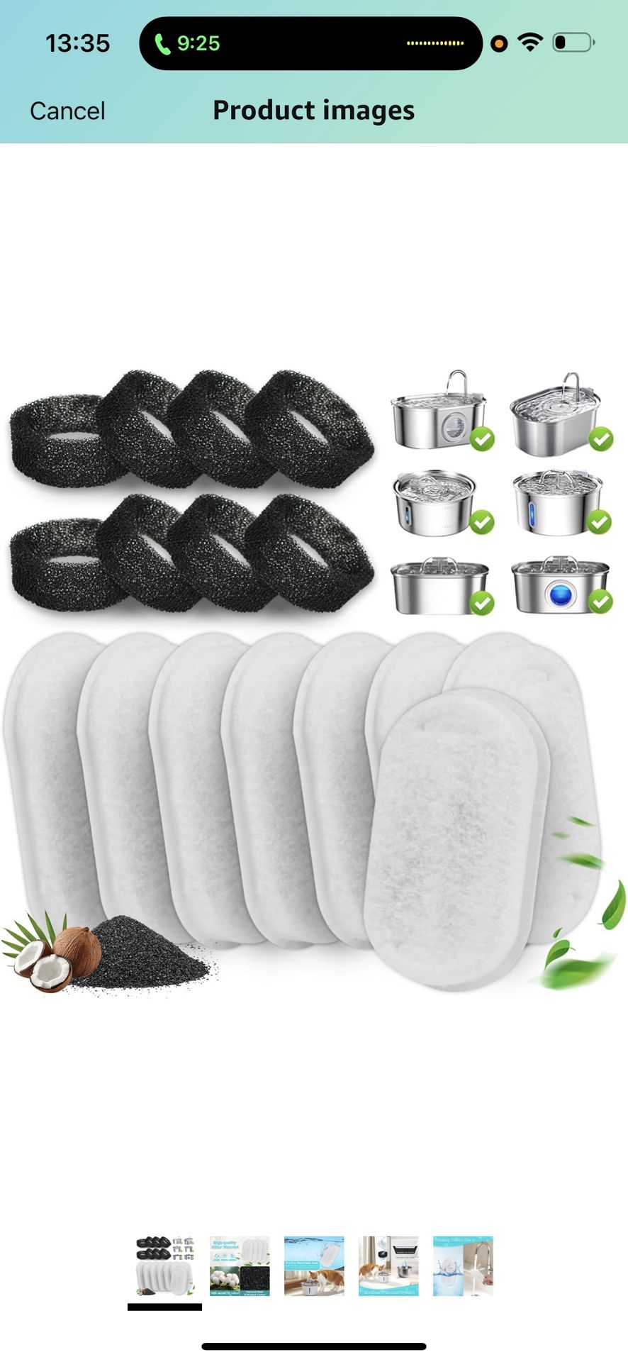 Brand New 16-Pack Cat Water Fountain Filters with 8 Pump Sponges — Value Pack Replacement Charcoal Filters for Pet Drinking Fountains, Activated Ca