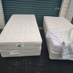 2 Twin Mattress And Boxspring Frame $400 Cash