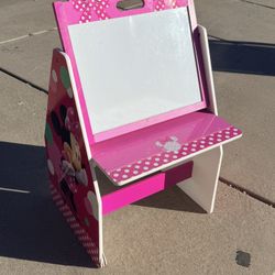 Minnie Mouse Pink Kids Art Studio with Marker Board (LxWxH: 20” x 20” x 34”)
