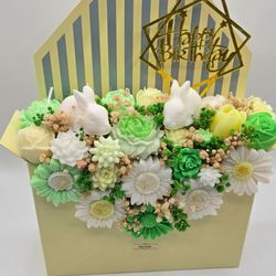 Handmade Candle Flower Bouquet Rose Wax Gift Romantic Home Decor