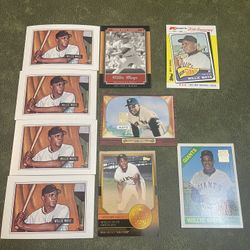 Lot Of 9 Willie Mays Baseball Cards