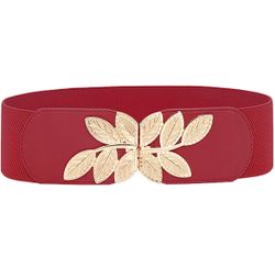 Red Stretchy Belt w/ Leaf Clip
