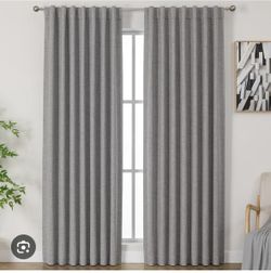 Curtains 63 Inch Length with Thermal Insulated Liner, Heavy Thick Grommet Window Curtains Drapes for Living Room (52 x 63 Inch, 2 Panels, Grayish gree