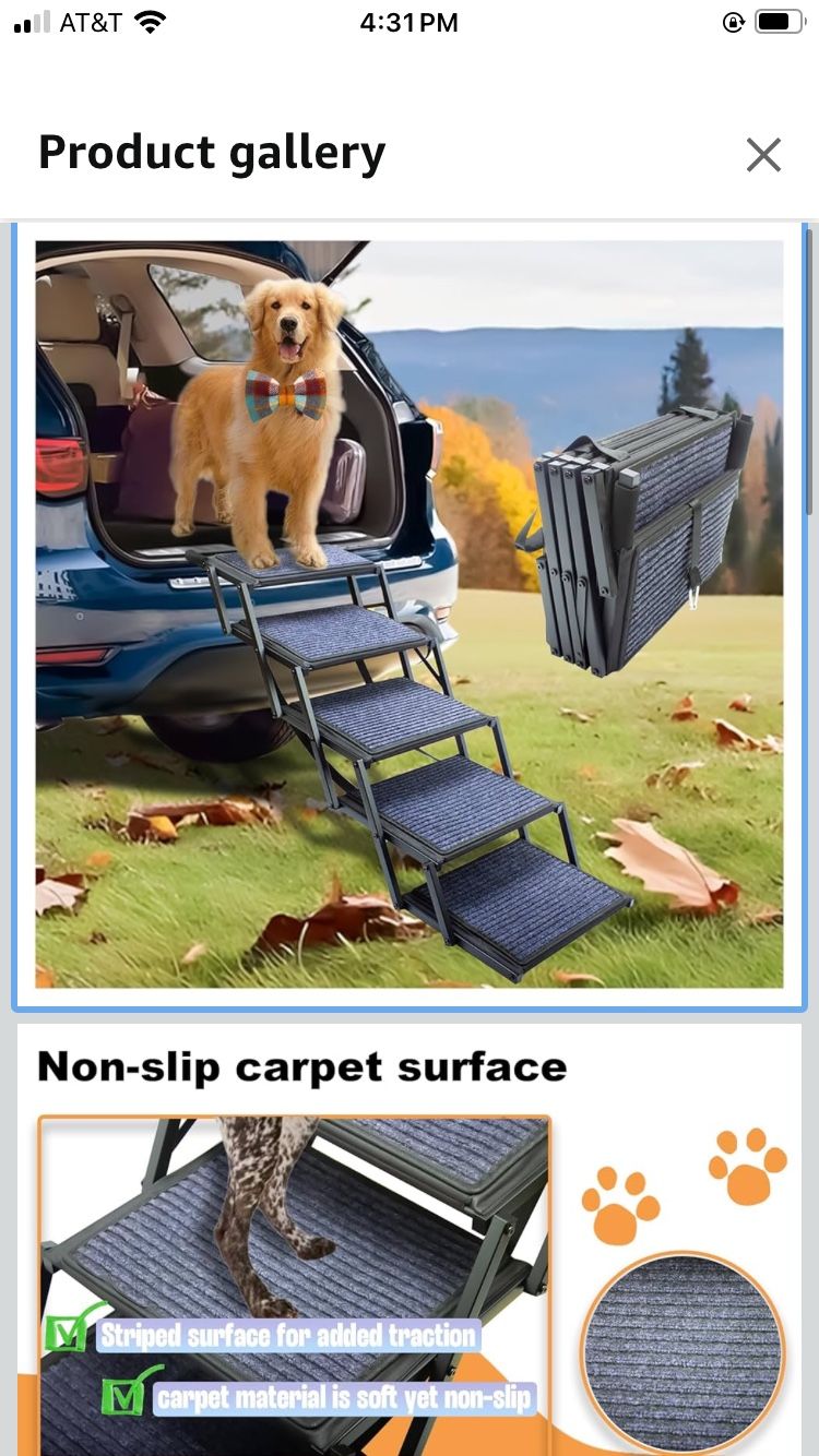 Dog Ramp for Car Truck and SUV Dog Stairs for Large Dogs Folding Pet Stairs