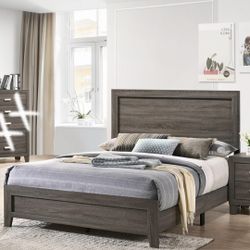 QUEEN BED FRAME Included HEADBOARD, FOOTBOARD, RAILS,AND,SLATS(NO MATTRESS)