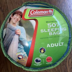 Coleman Adult Sleeping Bag ,50 Degrees New In Bag Storage Item