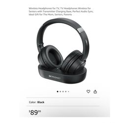 Brand new Wireless Headphones for TV, TV Headphones Wireless for Seniors with Transmitter Charging Base, Perfect Audio Sync, Ideal Gift for The Mom, S