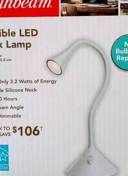 Led DESK LAMP 120V NEW. TABLE WHITE FLEXIBLE