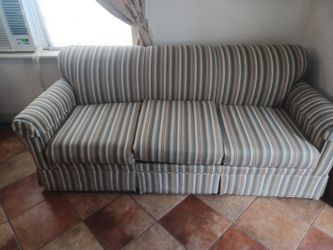 Green, beige stripes  Sofa bed queen