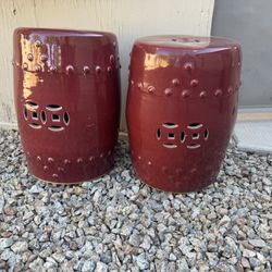 2 Ceramic Garden Stools