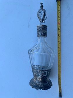 Vintage dutch antique Continental silver and cut crystal decanter pick up Coral Springs 33071