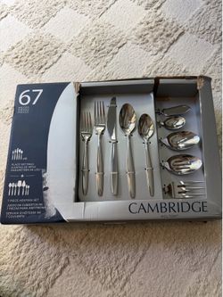 Cambridge Holton 67pc Mirror Stainless Steel Flatware Set, Service for 12