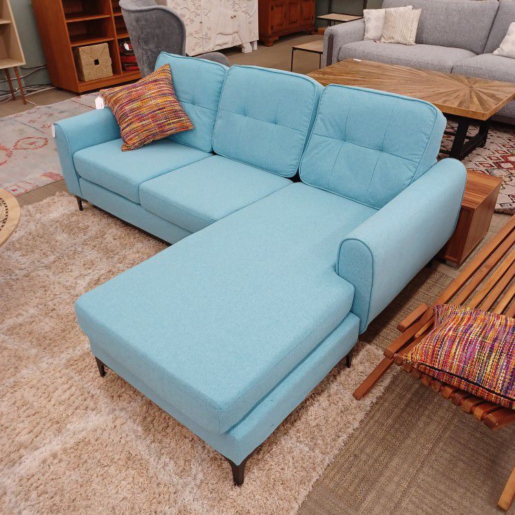 Light Blue Chaise Sectional