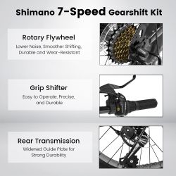 S20109 20 Inch Mountain Bike for Kids and Teenagers, High Carbon Steel Frame, Disc Brakes, Durable Wide Tires, Front Suspension, 7-Speed, Ideal for Sn