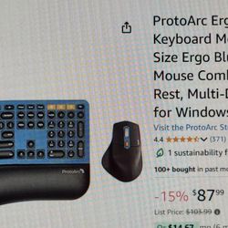 ProtoArc Ergonomic Wireless Keyboard And Mouse 