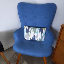 Blue Armchair With Throw