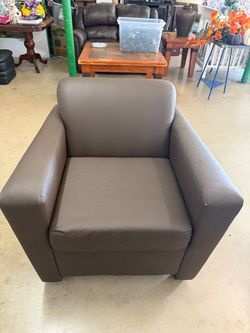 Brown Leather Accent Armchair