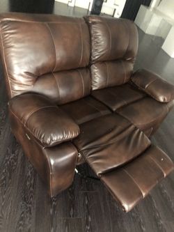 Couch GAMING , simil brow leather two pieces , optional legs extension , normal wear , some little details from normal use ..... no scratches, two sea