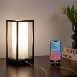Minimalist Table Lamp with Phone Charger 