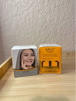 KIYO Vitamin C Hyaluronic Acid Eye Cream for Dark Circles Dual Action 1 fl oz