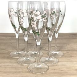 Art Nouveau Perrier Jouet Champagne Flutes Glasses