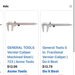 New General Vernier Caliper, 5”. #722 UPC 72200