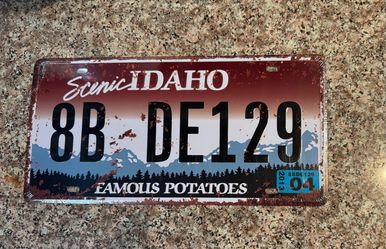 Idaho Scenic Famous Potatoes License Plate