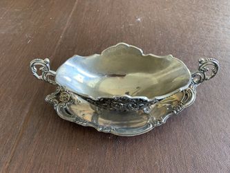 Real Silver Gravy Bowl