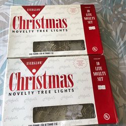 Everglow Novelty Christmas Tree String Lights - Snowflakes, Set Of 2 Boxes, NEW