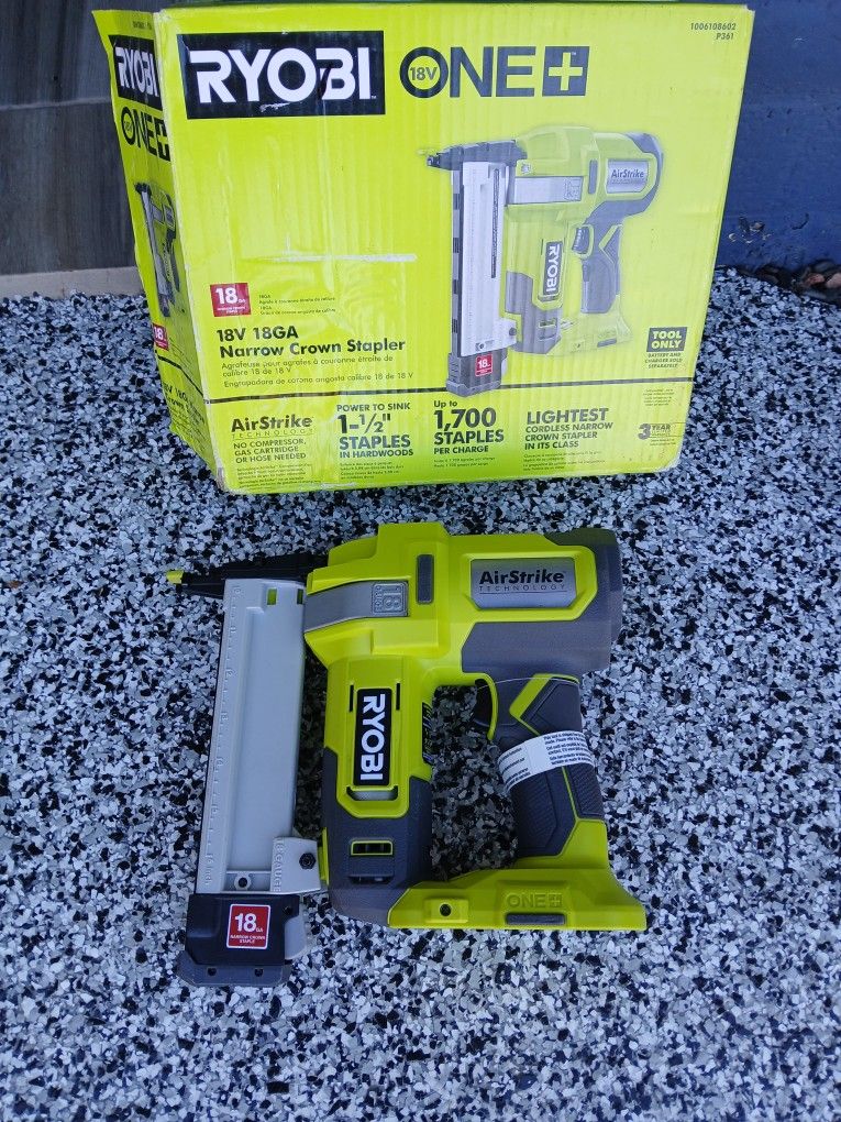 NARROW CROWN STAPLER RYOBI 18V TOOL ONLY
